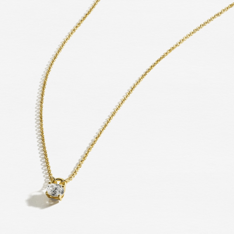 Main Image 2 of Sif Jakobs Ovale Sterling Silver Yellow Gold Plated Cable Chain Oval Cut Cubic Zirconia Pendant Necklace