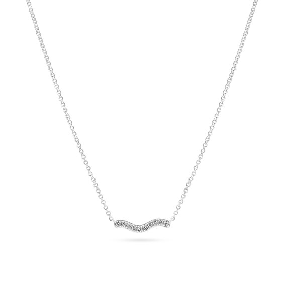 Sif Jakobs Ellera Waves Sterling Silver Wavy Bar Cubic Zirco
