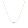 Thumbnail Image 1 of Sif Jakobs Ellera Waves Sterling Silver Gold Plated Wavy Bar Cubic Zirconia Pendant Necklace