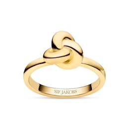 Sif Jakobs Imperia Pianura Piccolo Sterling Silver Yellow Gold Plated Intricate Knot Ring (Size N)