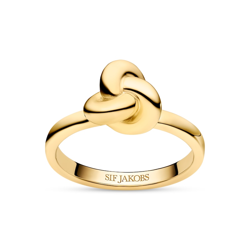 Main Image 1 of Sif Jakobs Imperia Pianura Piccolo Sterling Silver Yellow Gold Plated Intricate Knot Ring (Size O-P)