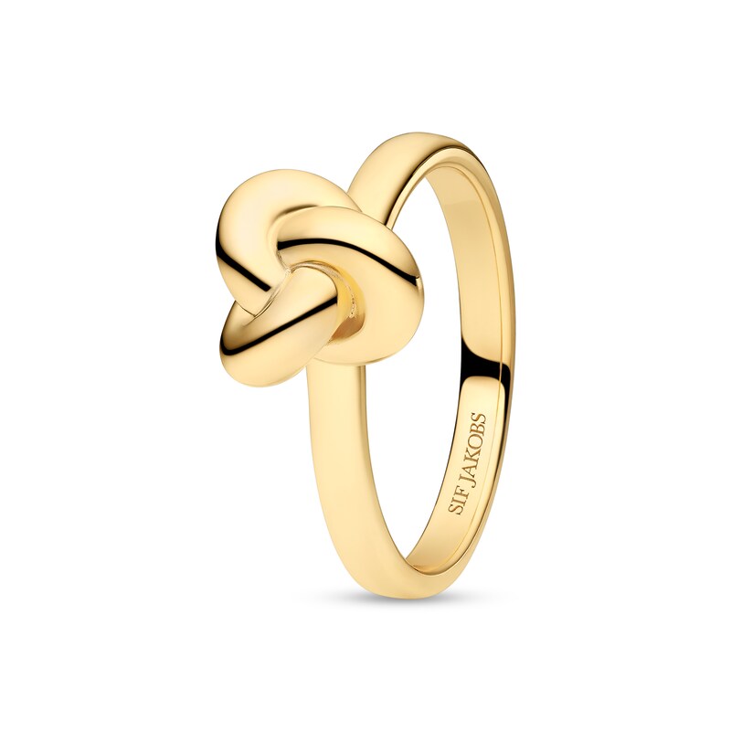 Main Image 2 of Sif Jakobs Imperia Pianura Piccolo Sterling Silver Yellow Gold Plated Intricate Knot Ring (Size O-P)