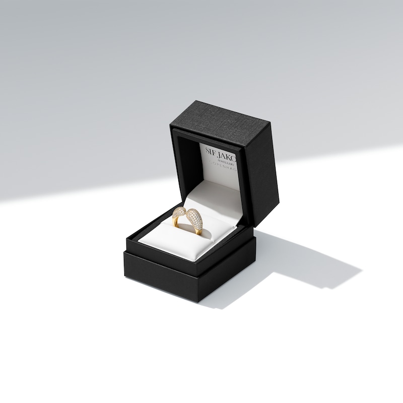 Main Image 6 of Sif Jakobs Goccia Sterling Silver Yellow Gold Plated Cubic Zirconia Open Ring (Size O-P)