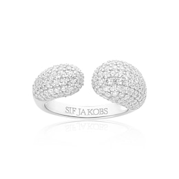 Sif Jakobs Goccia Sterling Silver Cubic Zirconia Open Ring (Size N)