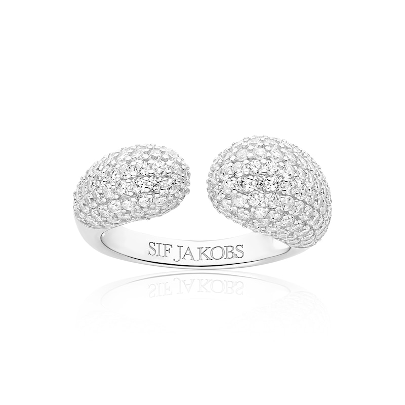 Main Image 1 of Sif Jakobs Goccia Sterling Silver Cubic Zirconia Open Ring (Size O-P)