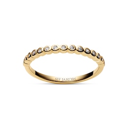 Sif Jakobs Sarzana Sterling Silver Yellow Gold Plated Bezel Set Half Eternity Ring (Size L)