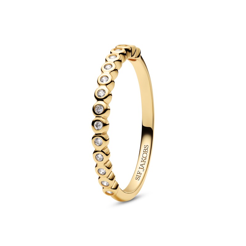 Main Image 2 of Sif Jakobs Sarzana Sterling Silver Yellow Gold Plated Bezel Set Half Eternity Ring (Size L)