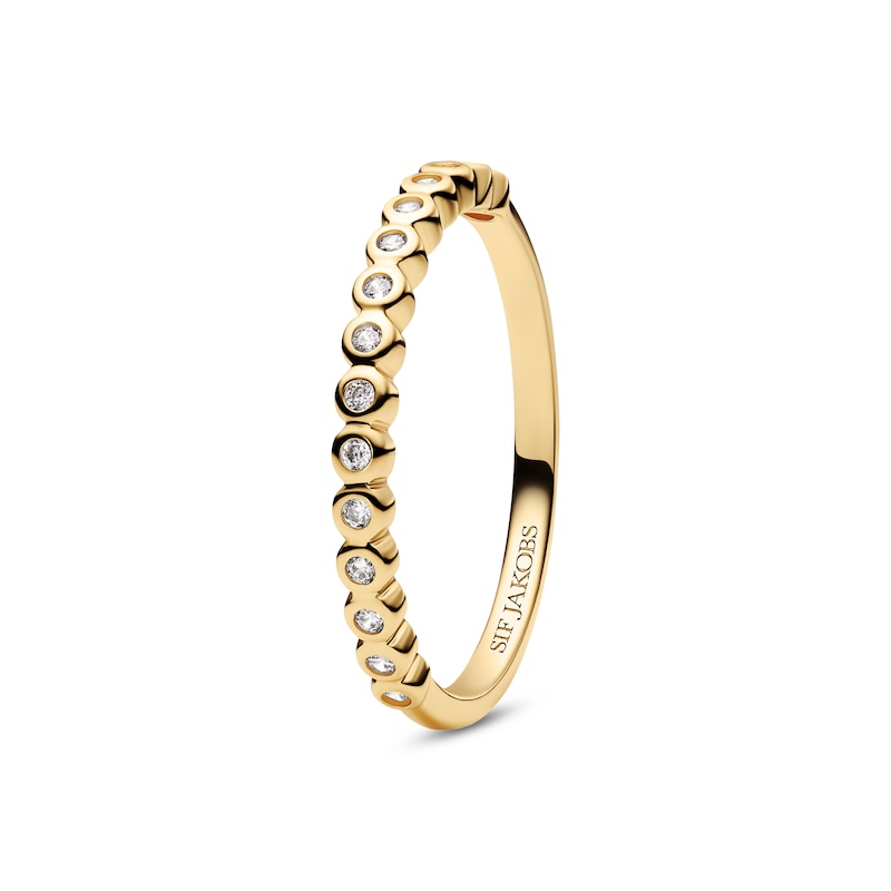 Main Image 2 of Sif Jakobs Sarzana Sterling Silver Yellow Gold Plated Bezel Set Half Eternity Ring (Size N)