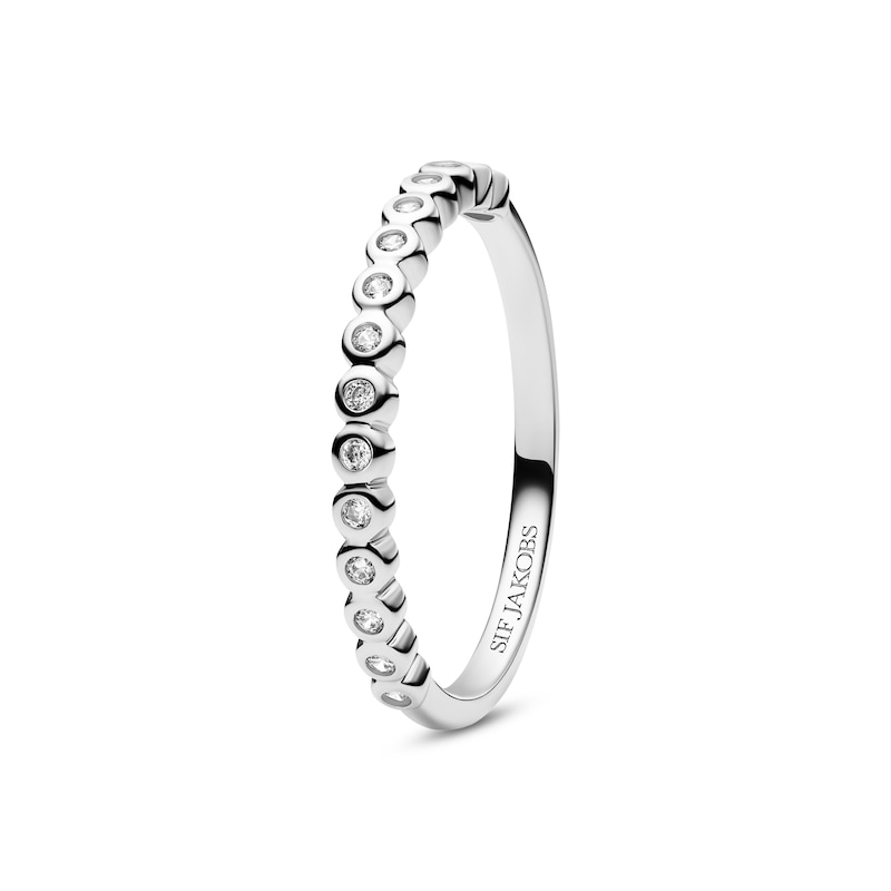 Main Image 2 of Sif Jakobs Sarzana Sterling Silver Bezel Set Half Eternity Ring (Size L)