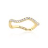 Thumbnail Image 1 of Sif Jakobs Ellera Waves Sterling Silver Yellow Gold Plated Cubic Zirconia Wave Ring (Size N)