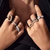 Thumbnail Image 3 of Sif Jakobs Ellera Waves Sterling Silver Cubic Zirconia Wave Ring (Size N)
