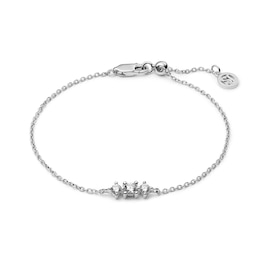 Sif Jakobs Lucente Tre Sterling Silver Triple Cubic Zirconia Charm Bracelet