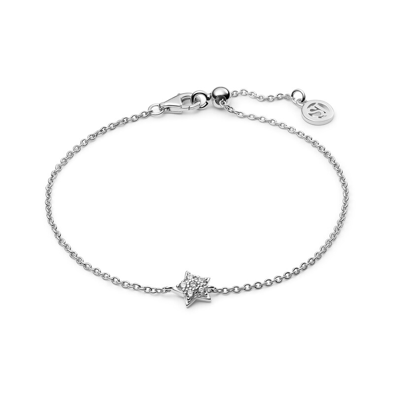 Main Image 1 of Sif Jakobs Astri Sterling Silver Cubic Zirconia Star Charm Bracelet