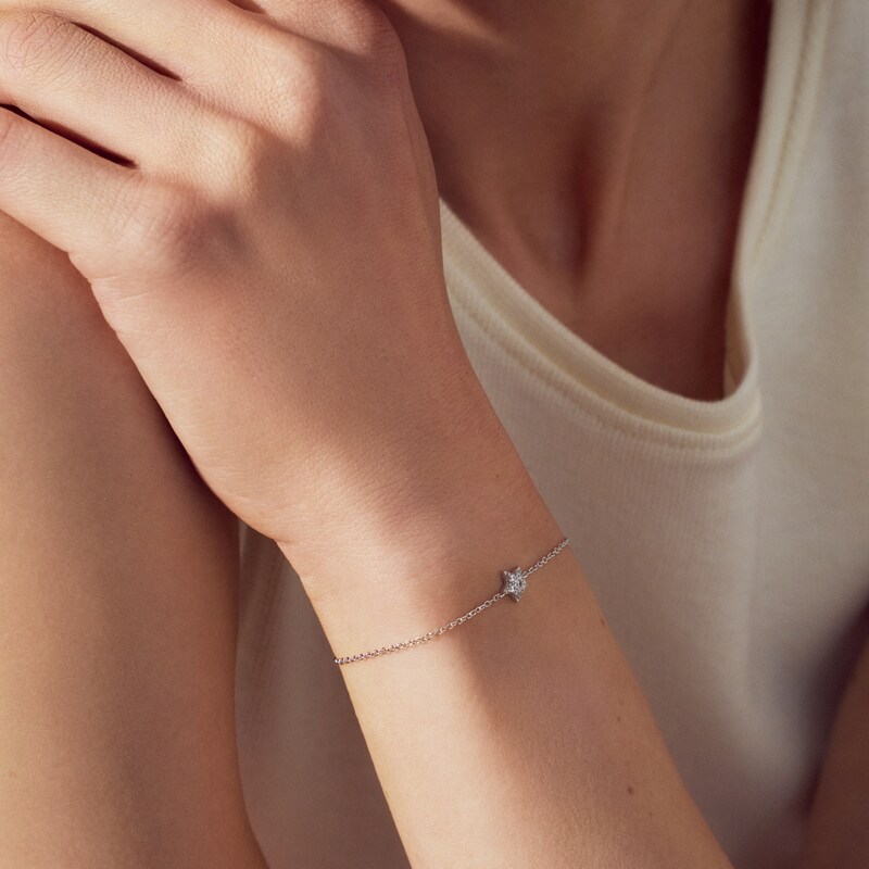 Main Image 2 of Sif Jakobs Astri Sterling Silver Cubic Zirconia Star Charm Bracelet