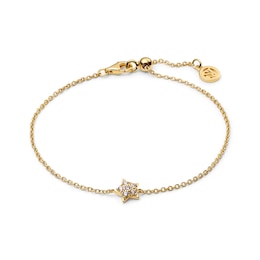 Sif Jakobs Astri Sterling Silver Yellow Gold Plated Cubic Zirconia Star Charm Bracelet