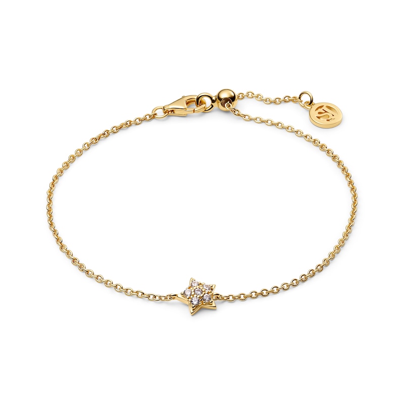 Main Image 1 of Sif Jakobs Astri Sterling Silver Yellow Gold Plated Cubic Zirconia Star Charm Bracelet