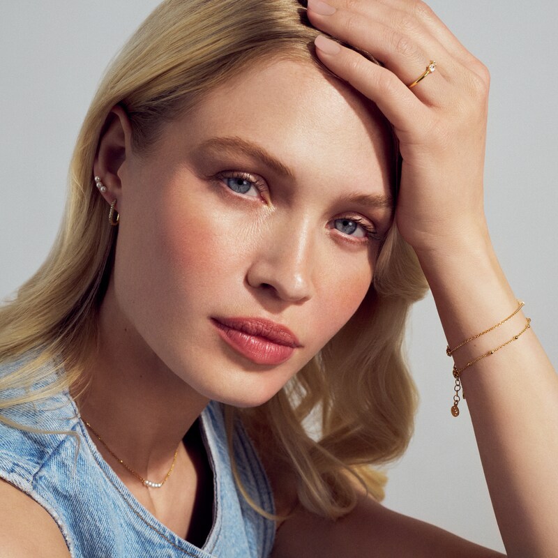 Main Image 2 of Sif Jakobs Sfere Sterling Silver Gold Plated Beaded Station Chain Bracelet