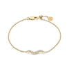 Thumbnail Image 1 of Sif Jakobs Ellera Waves Sterling Silver Gold Plated Wavy Bar Cubic Zirconia Charm Bracelet