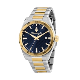 Maserati Velocita Men's Blue Dial Stainless Steel Two Tone Bracelet Watch
