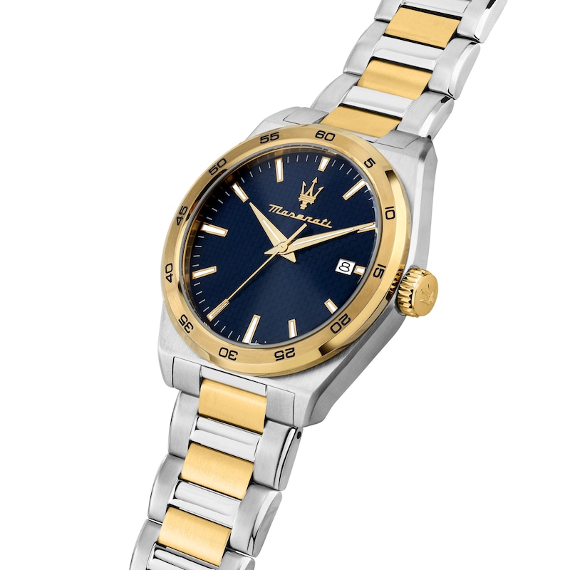 Main Image 4 of Maserati Velocita Men's Blue Dial Stainless Steel Two Tone Bracelet Watch