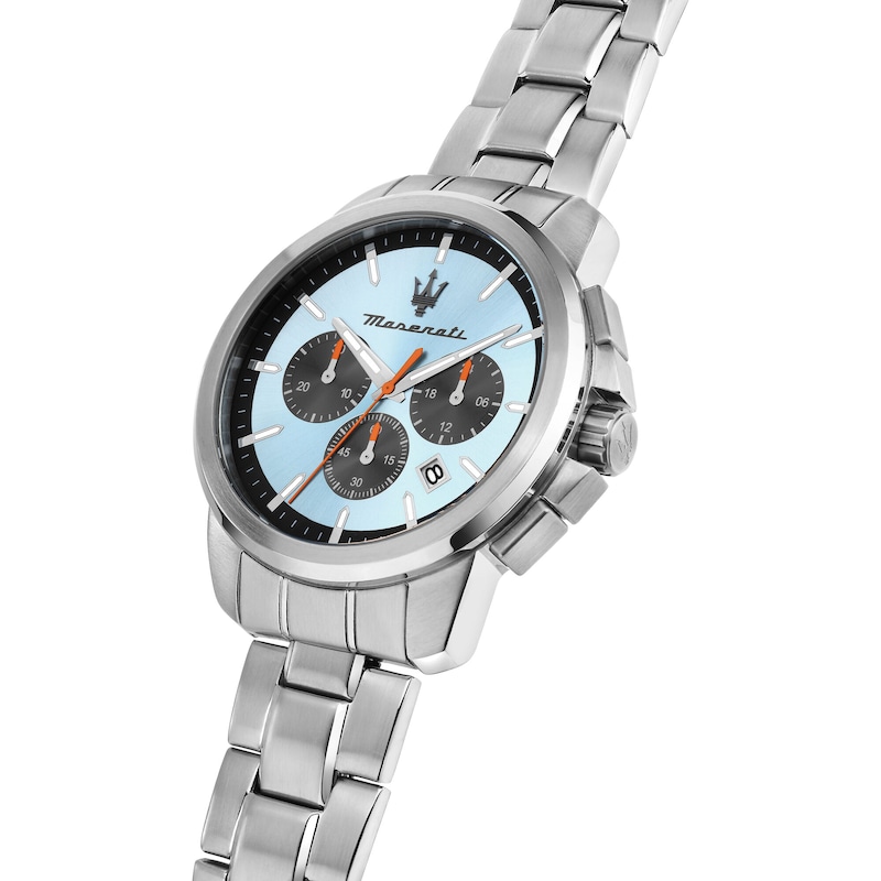Main Image 4 of Maserati Successo Men's Light Blue Chronograph Stainless Steel Bracelet Watch