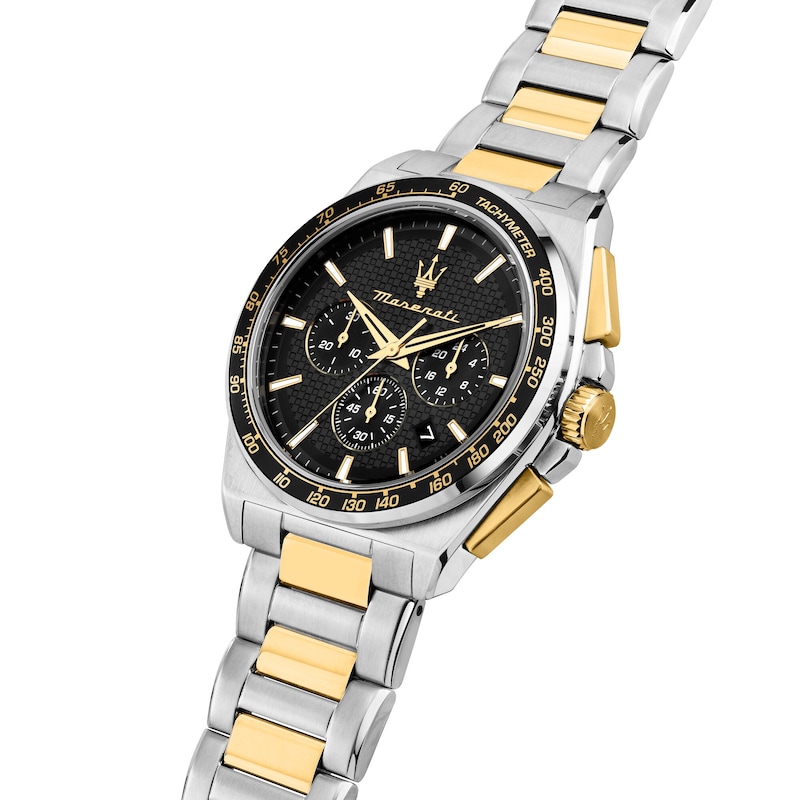 Main Image 4 of Maserati Velocita Men's Black Chronograph Dial Stainless Steel Two Tone Bracelet Watch