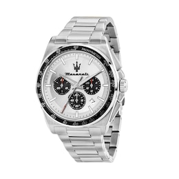 Maserati Velocita Men's Silver Chronograph Dial Stainless Steel Bracelet Watch