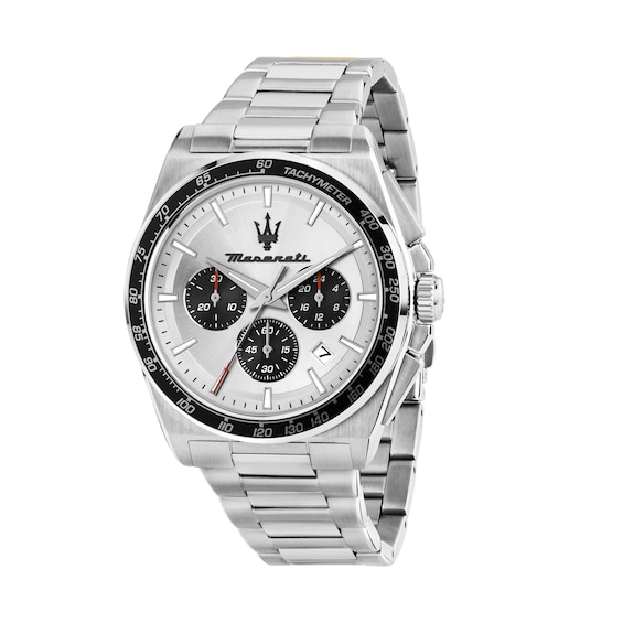 Maserati Velocita Mens Silver Chronograph Dial Stainless Ste