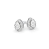 Thumbnail Image 2 of 9ct White Gold 0.15ct Total Diamond Pear Halo Earrings