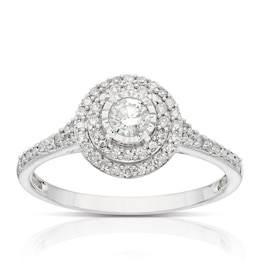 Engagement Ring 9ct White Gold Solitaire 0.33ct Diamond Ring