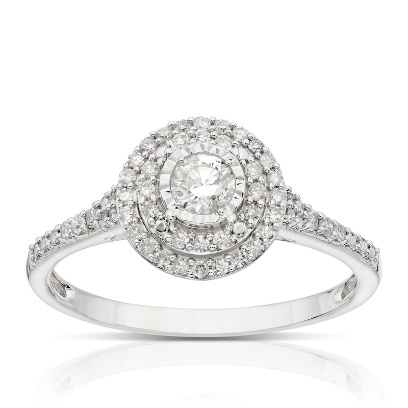 Main Image 1 of Engagement Ring 9ct White Gold Solitaire 0.33ct Diamond Ring