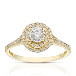 Engagement Ring 9ct Yellow Gold Solitaire 0.33ct Diamond Ring