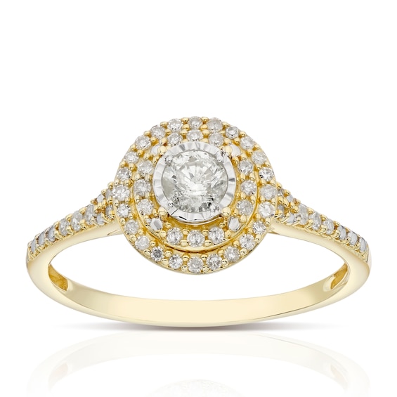 Engagement Ring 9ct Yellow Gold Solitaire 0.33ct Diamond Ring