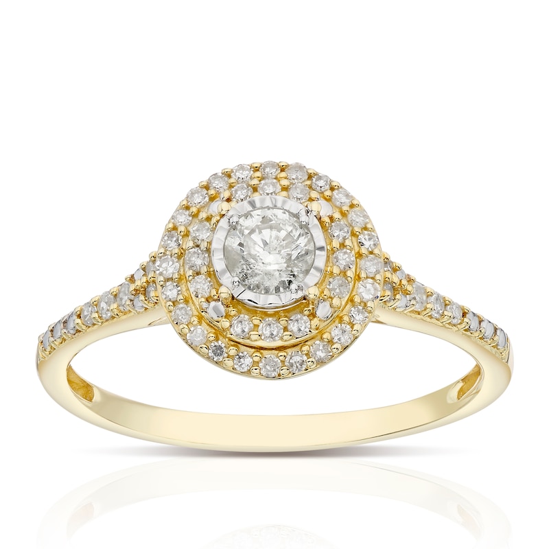 Main Image 1 of Engagement Ring 9ct Yellow Gold Solitaire 0.33ct Diamond Ring