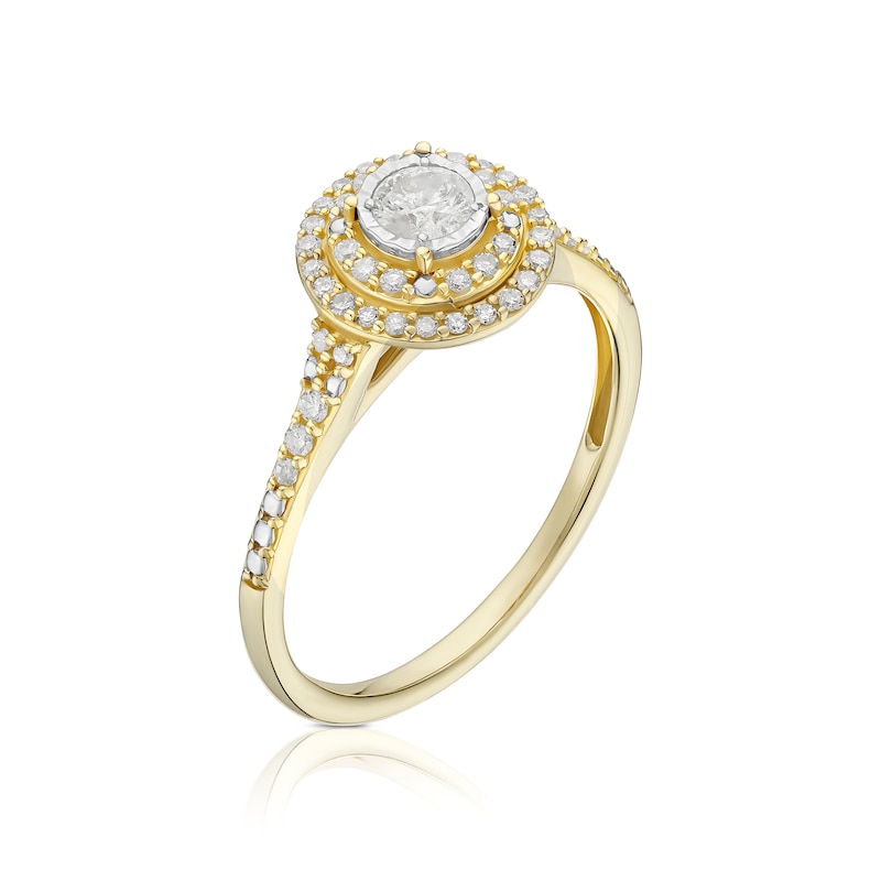 Main Image 2 of Engagement Ring 9ct Yellow Gold Solitaire 0.33ct Diamond Ring