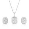 Thumbnail Image 1 of Sterling Silver 0.15ct Diamond Pendant & Stud Earrings Set