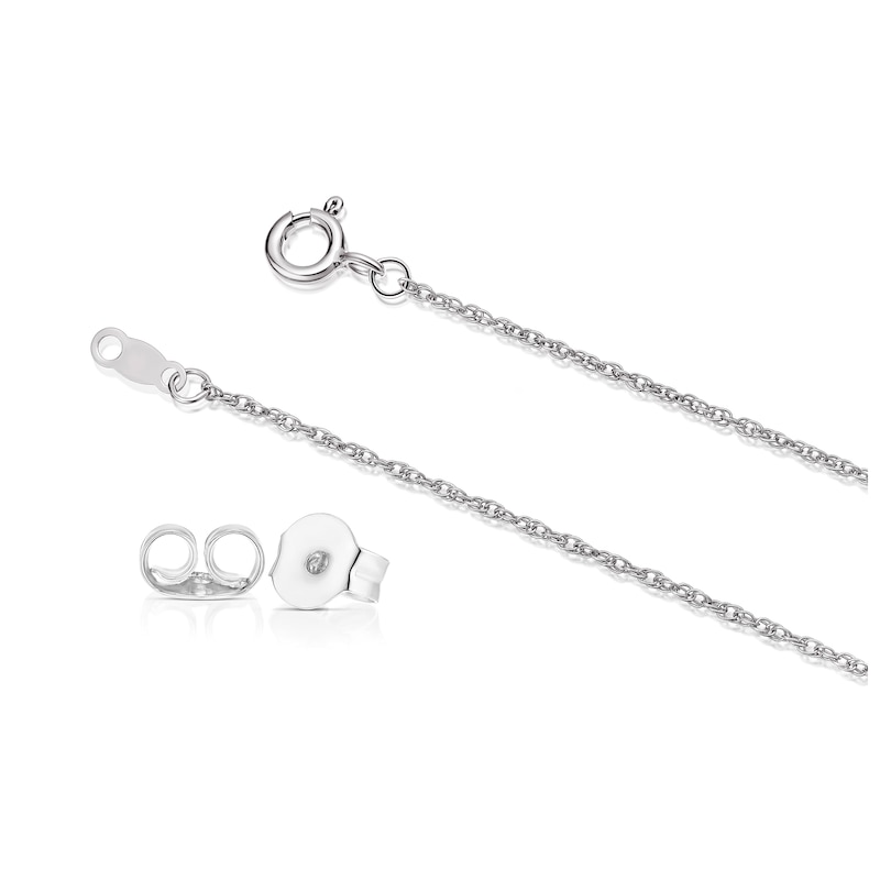 Main Image 3 of Sterling Silver 0.15ct Diamond Pendant & Stud Earrings Set