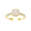 Thumbnail Image 1 of Engagement Ring The Forever Diamond 18ct Yellow Gold 1ct Diamond Halo Ring