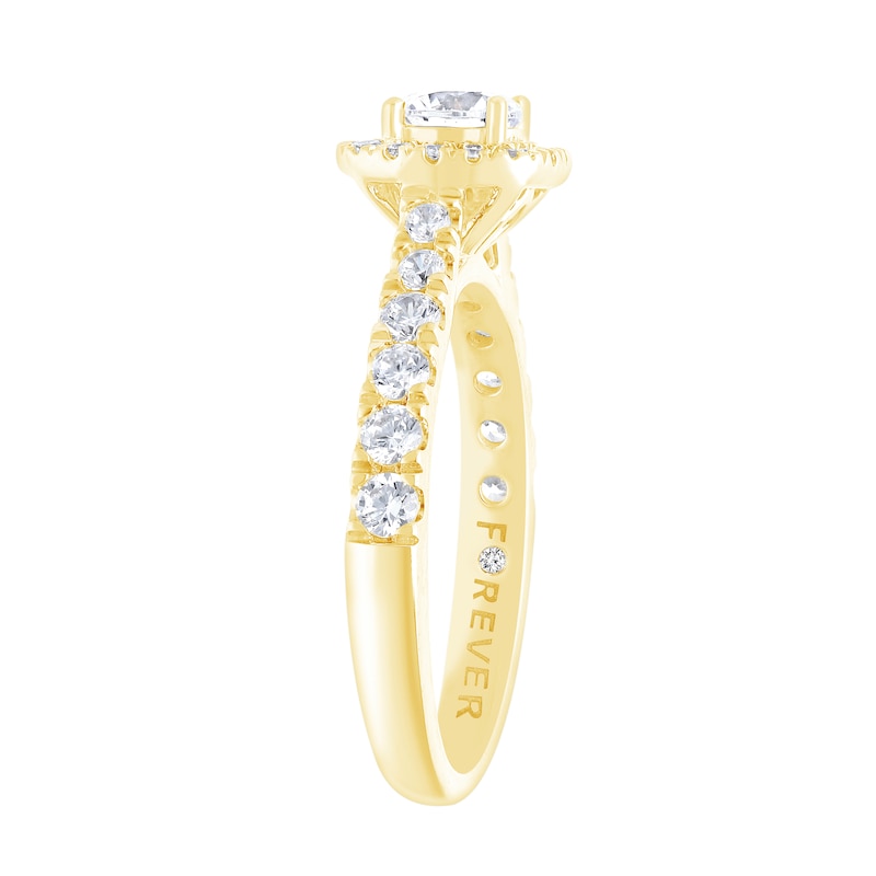 Main Image 3 of Engagement Ring The Forever Diamond 18ct Yellow Gold 1ct Diamond Halo Ring