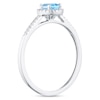 Thumbnail Image 1 of 9ct White Gold Pear Cut Topaz & 0.10ct Diamond Halo Ring