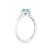 Thumbnail Image 2 of 9ct White Gold Blue Topaz & 0.10ct Diamond Ring