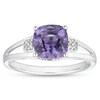Thumbnail Image 1 of Sterling Silver Amethyst & Diamond Ring