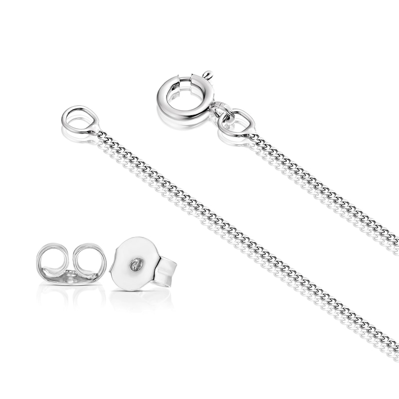 Main Image 3 of 9ct White Gold 0.20ct Diamond Pendant & Earrings Set