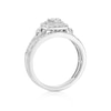 Thumbnail Image 3 of Engagement Ring Perfect Fit 9ct White Gold 0.33ct Diamond Double Halo Ring
