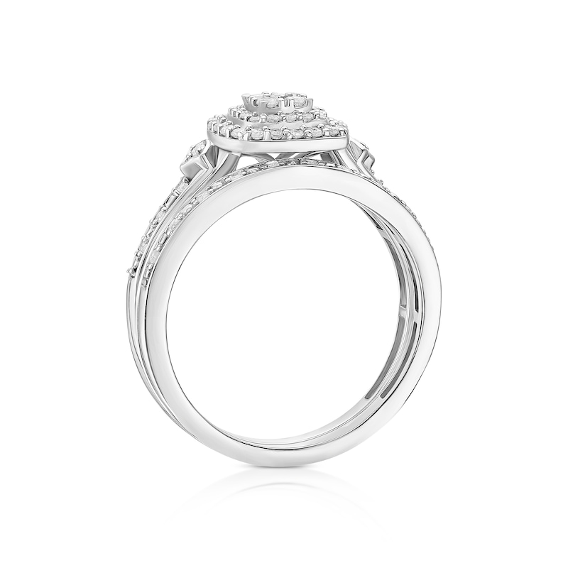 Main Image 3 of Engagement Ring Perfect Fit 9ct White Gold 0.33ct Diamond Double Halo Ring