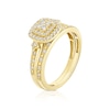 Thumbnail Image 2 of Engagement Ring Perfect Fit 9ct Yellow Gold 0.33ct Diamond Double Halo Ring