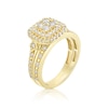 Thumbnail Image 2 of Engagement Ring Perfect Fit 9ct Yellow Gold 0.66ct Diamond Double Halo Ring