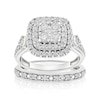 Thumbnail Image 1 of Engagement Ring Perfect Fit 9ct White Gold 1ct Diamond Double Halo Ring