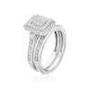 Thumbnail Image 2 of Perfect Fit Sterling Silver with Platinum Plating 0.50ct Diamond Rectangle Bridal Set
