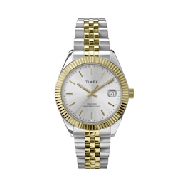 Timex Legacy Ladies' Silver Dial Two Tone Stainless Steel Bracelet Watch